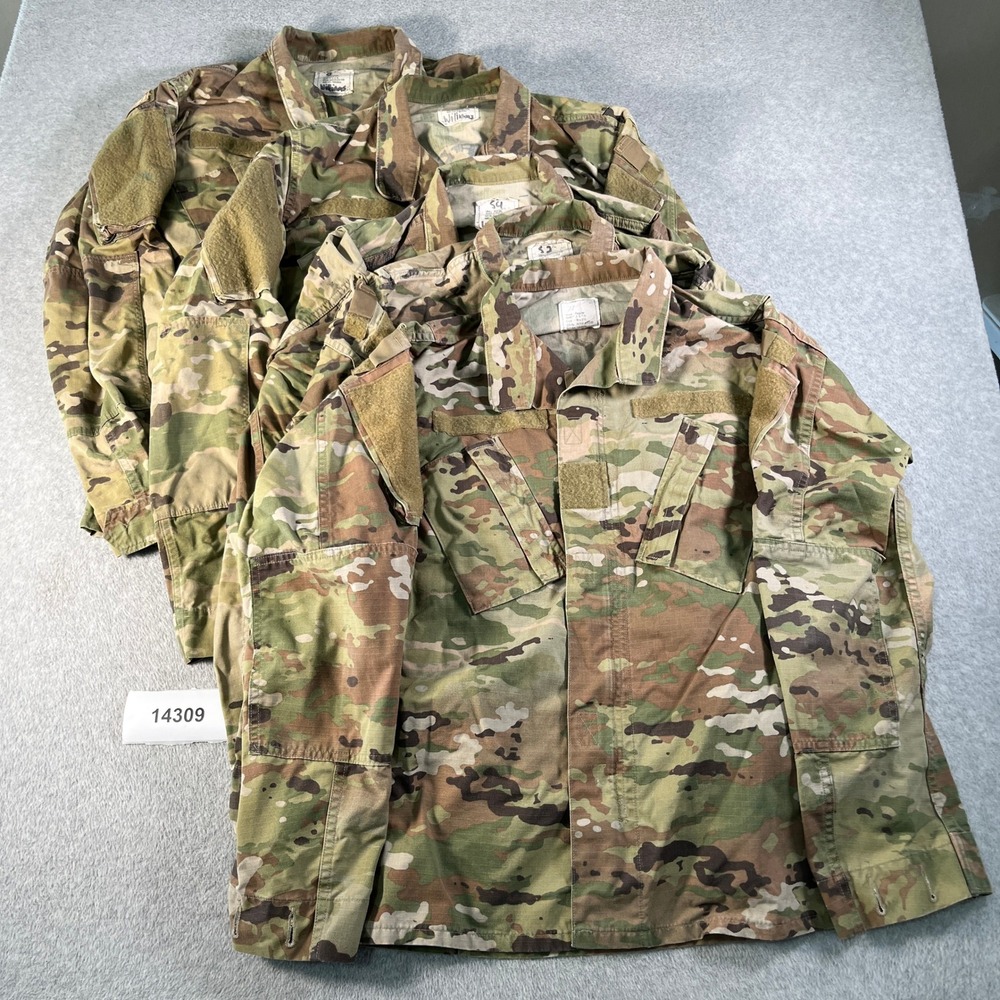 U.S. Army Williams Combat Uniform Coat Unisex Small Green Camo Camping Lot Of 5